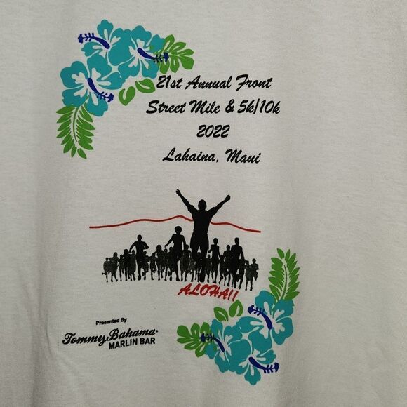 Lahaina Maui 21st Annual Front Street Mile 5k/10k 2022 T-shirt Youth M NEW - Picture 2 of 4
